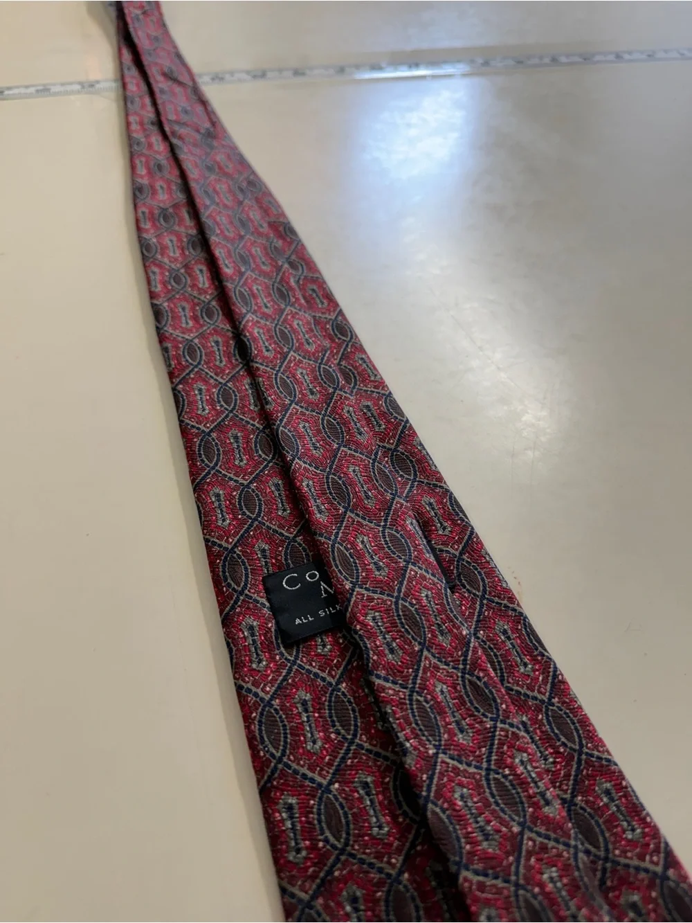 Classic Red Geometric Men's Tie